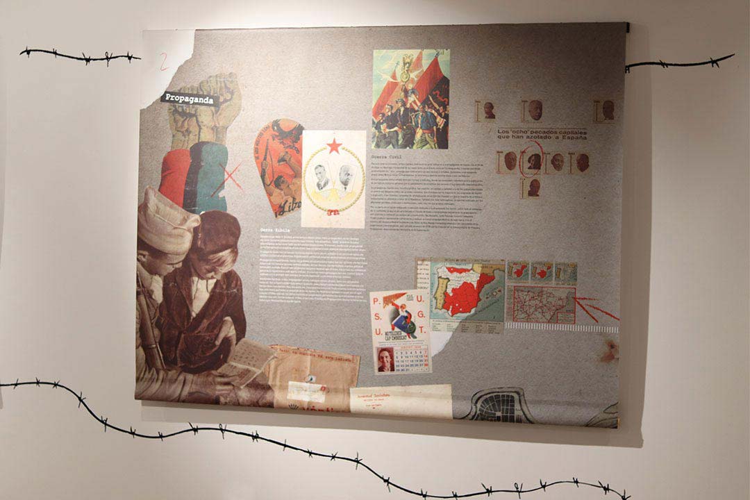 Fotografía de un panel de la exposición de Coleccionistas de Guerra - Gerrako Bilduma.