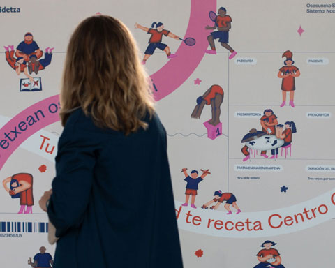 Panel instalado en el centro de salud de Zabalgana