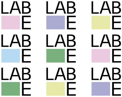 Logotipo de labe en distintos colores.