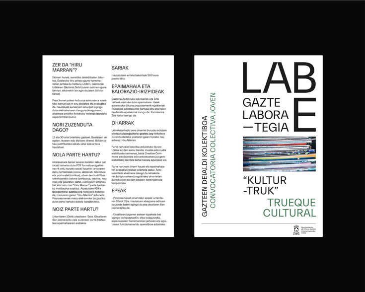 Folletos infromativos sobre la convocatoria de true ue cultural.